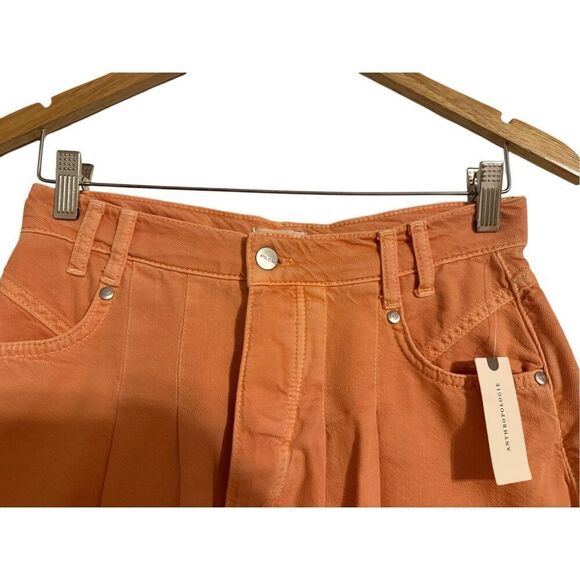 Brand New Anthropologie Pilcro Pleated Micro Denim Skirt in Pink Rose Size 4 - Picture 12 of 14